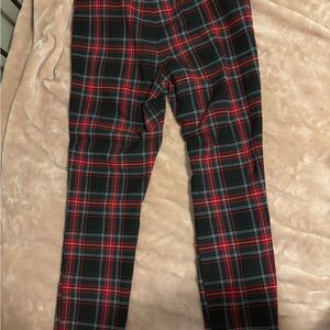 Tommy Hilfiger Red and Black Plaid Cropped Pants